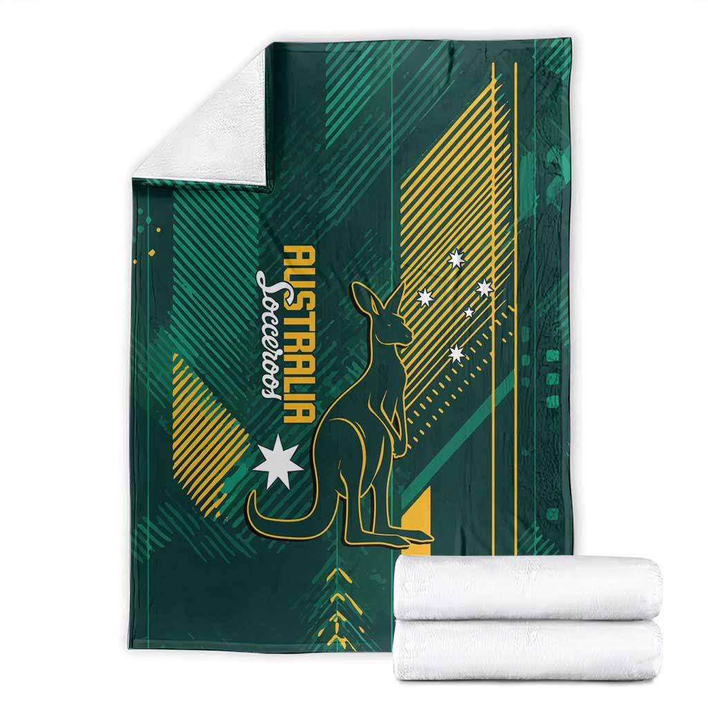 Australia Socceroos 2026 Custom Blanket Go Aussie Kangaroo National Color
