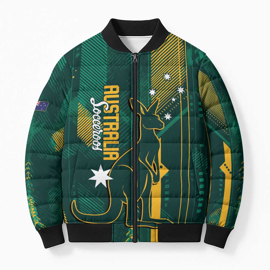 Australia Socceroos 2026 Custom Bomber Puffer Jacket Go Aussie Kangaroo National Color