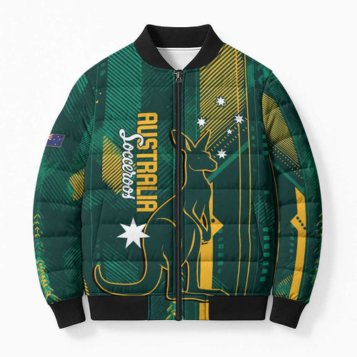 Australia Socceroos 2026 Custom Bomber Puffer Jacket Go Aussie Kangaroo National Color
