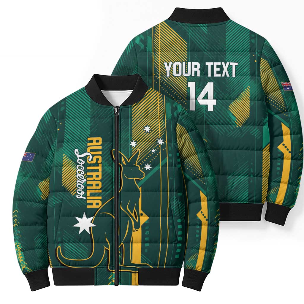 Australia Socceroos 2026 Custom Bomber Puffer Jacket Go Aussie Kangaroo National Color