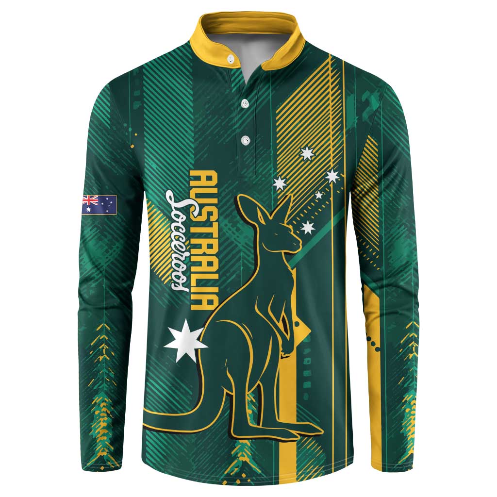Australia Socceroos 2026 Custom Button Sweatshirt Go Aussie Kangaroo National Color