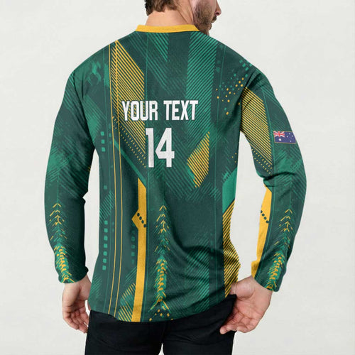 Australia Socceroos 2026 Custom Button Sweatshirt Go Aussie Kangaroo National Color