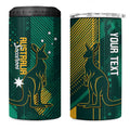 Australia Socceroos 2026 Custom 4 in 1 Can Cooler Tumbler Go Aussie Kangaroo National Color