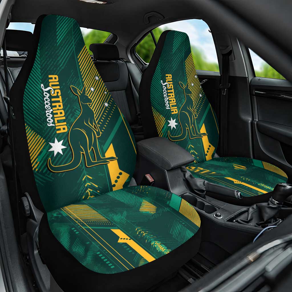 Australia Socceroos 2026 Custom Car Seat Cover Go Aussie Kangaroo National Color