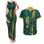 Australia Socceroos 2026 Custom Couples Matching Tank Maxi Dress and Hawaiian Shirt Go Aussie Kangaroo National Color