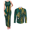 Australia Socceroos 2026 Custom Couples Matching Tank Maxi Dress and Long Sleeve Button Shirt Go Aussie Kangaroo National Color