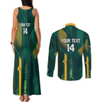 Australia Socceroos 2026 Custom Couples Matching Tank Maxi Dress and Long Sleeve Button Shirt Go Aussie Kangaroo National Color