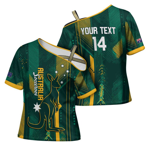 Australia Socceroos 2026 Custom Cross Shoulder Shirt Go Aussie Kangaroo National Color