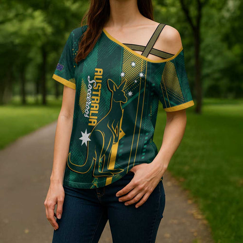 Australia Socceroos 2026 Custom Cross Shoulder Shirt Go Aussie Kangaroo National Color
