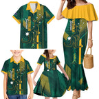 Australia Socceroos 2026 Custom Family Matching Mermaid Dress and Hawaiian Shirt Go Aussie Kangaroo National Color