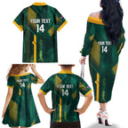 Australia Socceroos 2026 Custom Family Matching Off The Shoulder Long Sleeve Dress and Hawaiian Shirt Go Aussie Kangaroo National Color