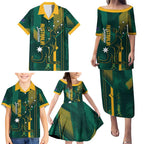 Australia Socceroos 2026 Custom Family Matching Puletasi and Hawaiian Shirt Go Aussie Kangaroo National Color