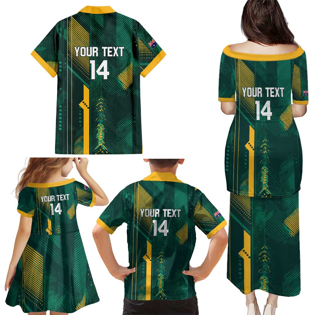 Australia Socceroos 2026 Custom Family Matching Puletasi and Hawaiian Shirt Go Aussie Kangaroo National Color