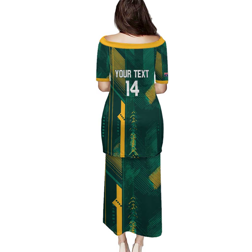 Australia Socceroos 2026 Custom Family Matching Puletasi and Hawaiian Shirt Go Aussie Kangaroo National Color