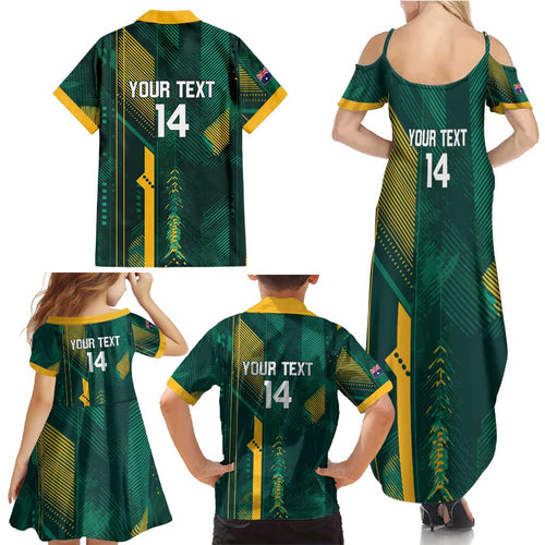 Australia Socceroos 2026 Custom Family Matching Summer Maxi Dress and Hawaiian Shirt Go Aussie Kangaroo National Color