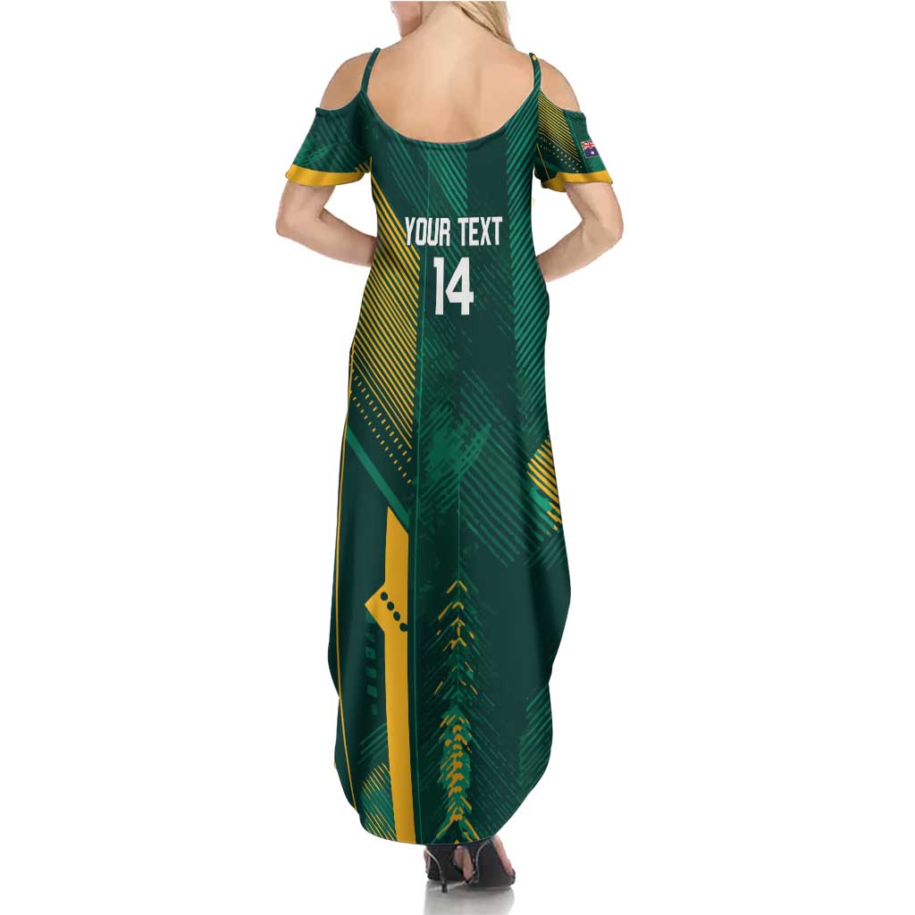 Australia Socceroos 2026 Custom Family Matching Summer Maxi Dress and Hawaiian Shirt Go Aussie Kangaroo National Color