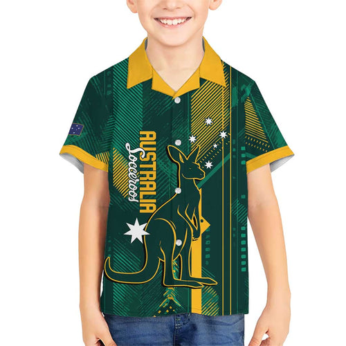 Australia Socceroos 2026 Custom Family Matching Summer Maxi Dress and Hawaiian Shirt Go Aussie Kangaroo National Color