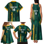 Australia Socceroos 2026 Custom Family Matching Tank Maxi Dress and Hawaiian Shirt Go Aussie Kangaroo National Color
