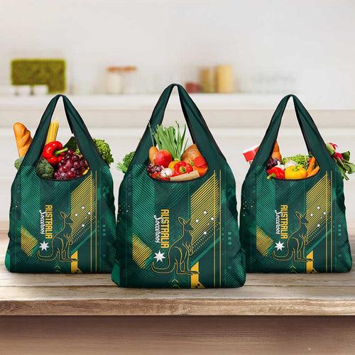 Australia Socceroos 2026 Custom Grocery Bag Go Aussie Kangaroo National Color