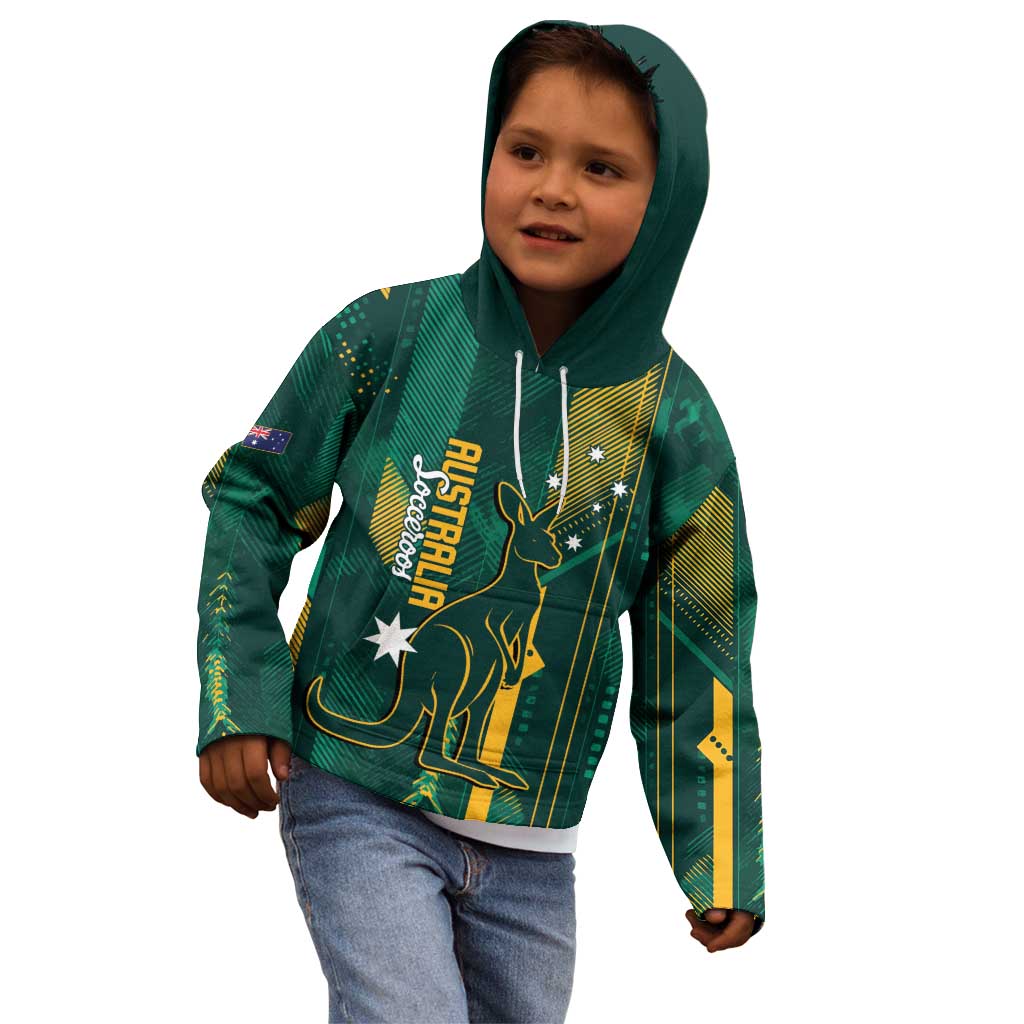 Australia Socceroos 2026 Custom Kid Hoodie Go Aussie Kangaroo National Color
