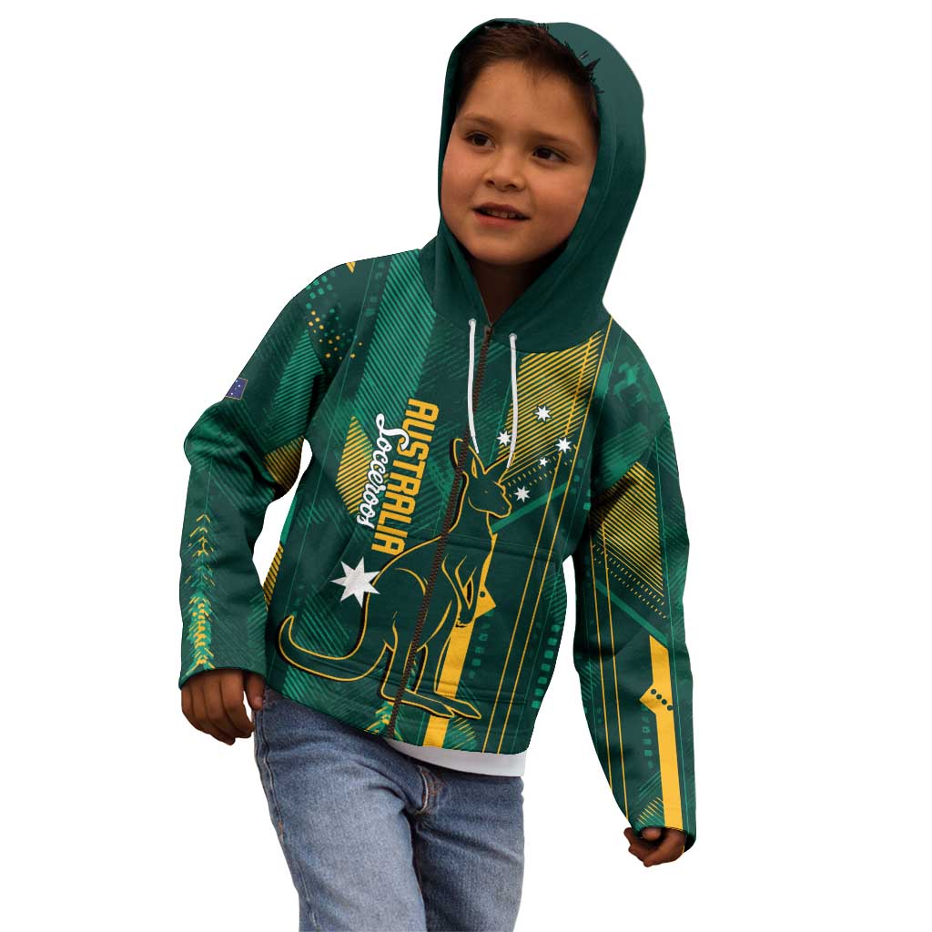 Australia Socceroos 2026 Custom Kid Hoodie Go Aussie Kangaroo National Color