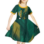 Australia Socceroos 2026 Custom Kid Short Sleeve Dress Go Aussie Kangaroo National Color