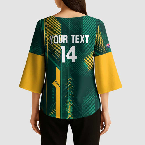 Australia Socceroos 2026 Custom Kimono Sleeve Blouse Go Aussie Kangaroo National Color