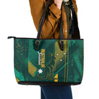 Australia Socceroos 2026 Custom Leather Tote Bag Go Aussie Kangaroo National Color