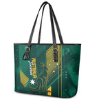 Australia Socceroos 2026 Custom Leather Tote Bag Go Aussie Kangaroo National Color