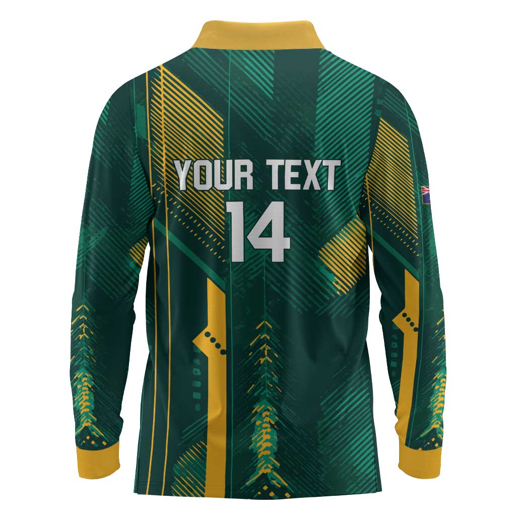 Australia Socceroos 2026 Custom Long Sleeve Polo Shirt Go Aussie Kangaroo National Color