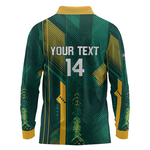 Australia Socceroos 2026 Custom Long Sleeve Polo Shirt Go Aussie Kangaroo National Color