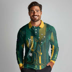 Australia Socceroos 2026 Custom Long Sleeve Polo Shirt Go Aussie Kangaroo National Color