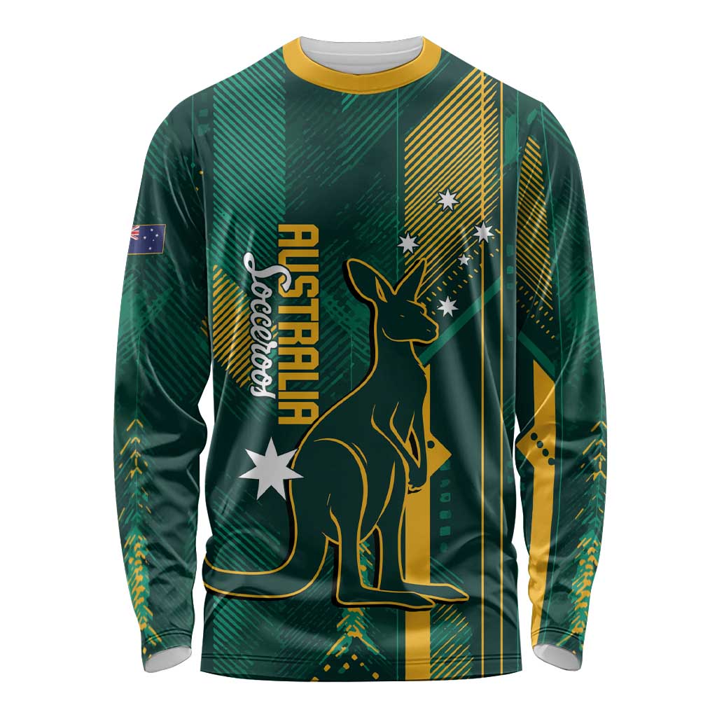 Australia Socceroos 2026 Custom Long Sleeve Shirt Go Aussie Kangaroo National Color