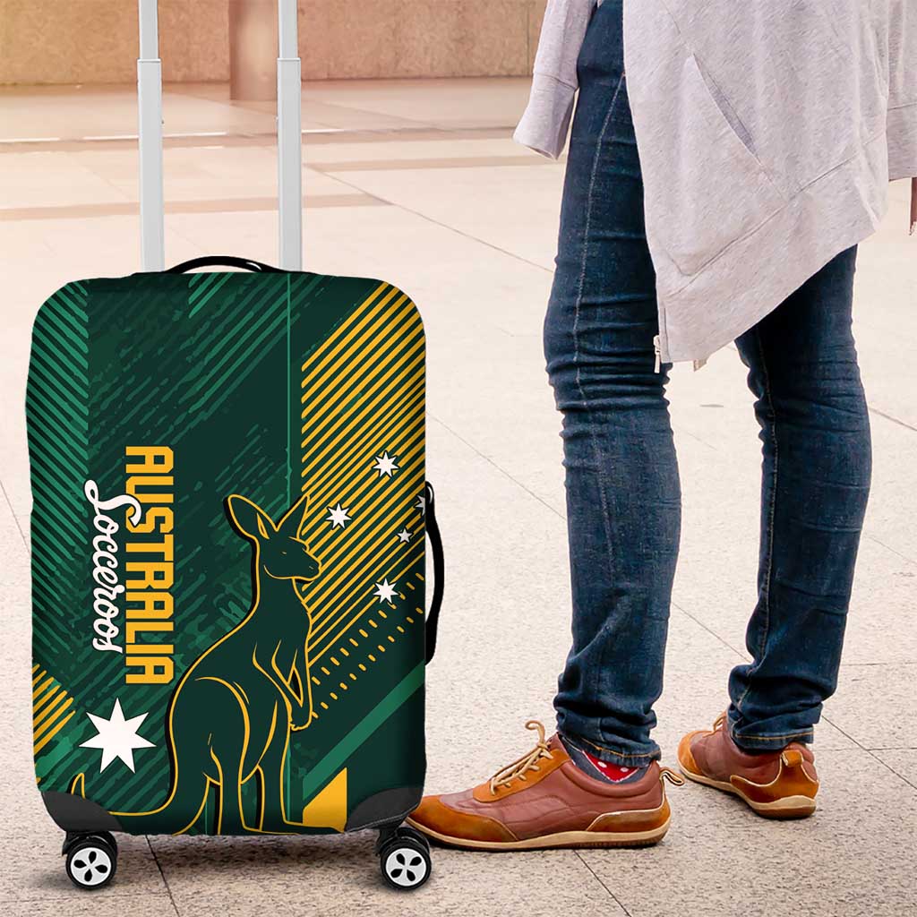 Australia Socceroos 2026 Custom Luggage Cover Go Aussie Kangaroo National Color