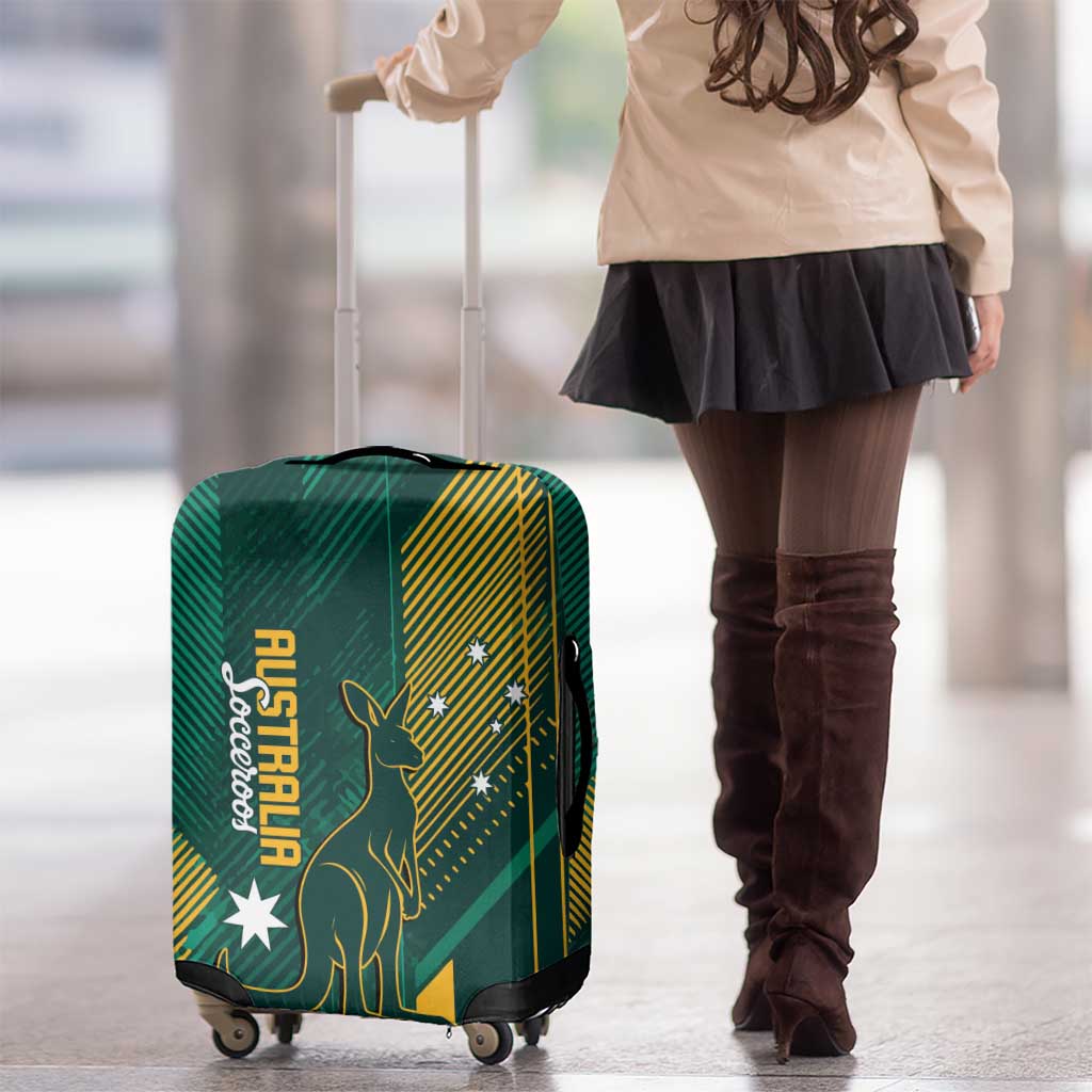 Australia Socceroos 2026 Custom Luggage Cover Go Aussie Kangaroo National Color