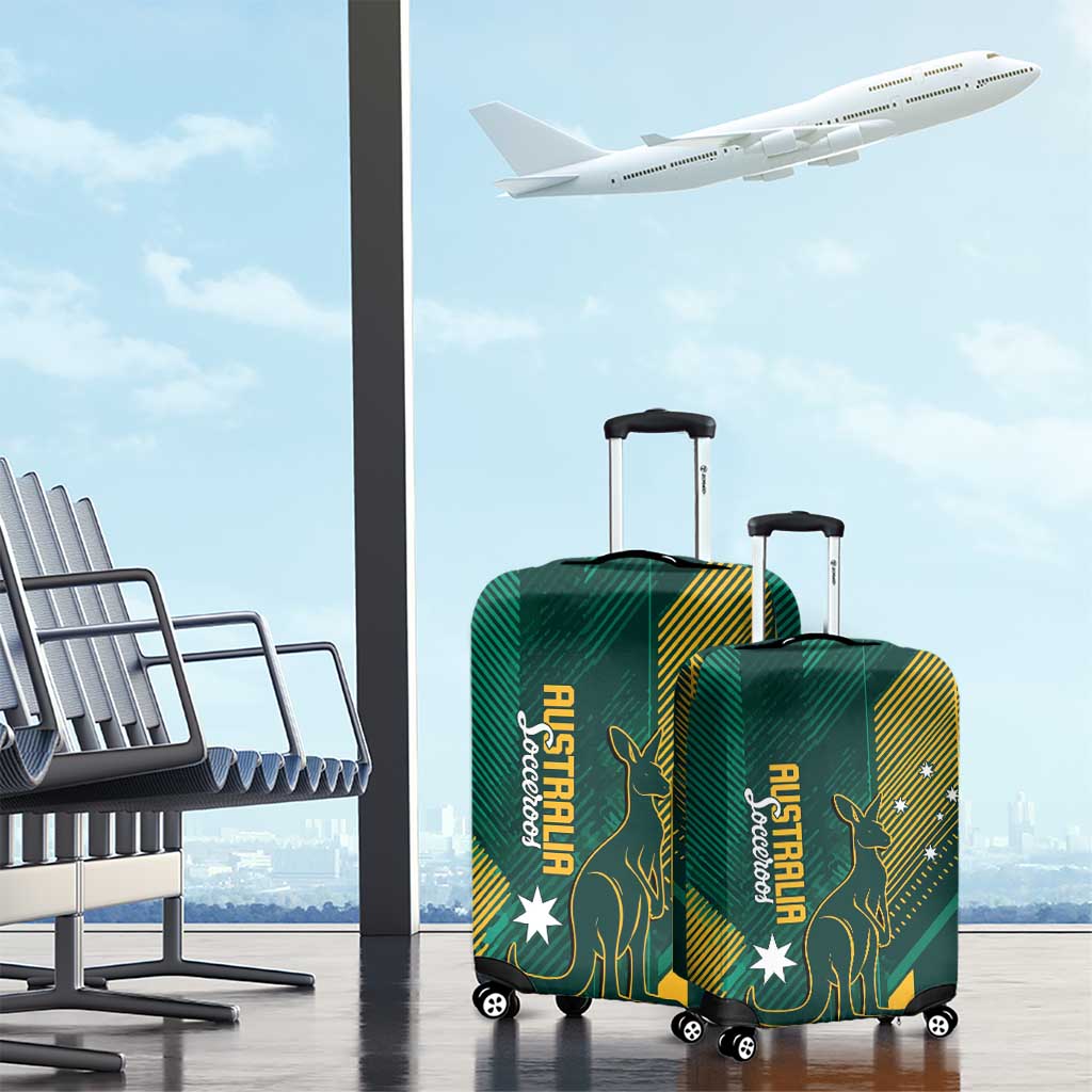 Australia Socceroos 2026 Custom Luggage Cover Go Aussie Kangaroo National Color