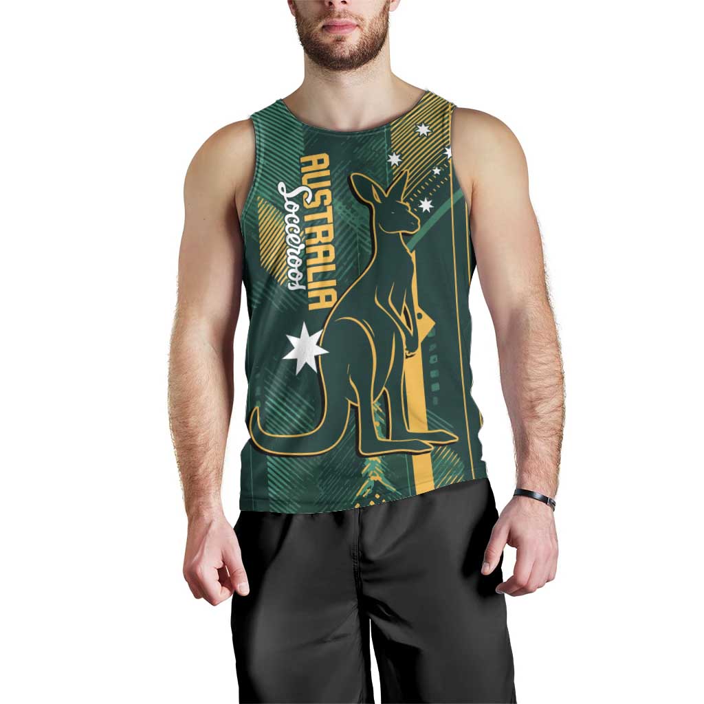 Australia Socceroos 2026 Custom Men Tank Top Go Aussie Kangaroo National Color
