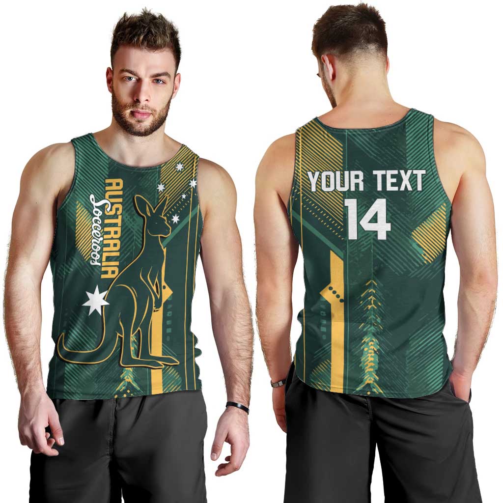 Australia Socceroos 2026 Custom Men Tank Top Go Aussie Kangaroo National Color