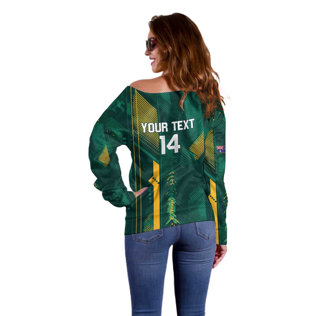 Australia Socceroos 2026 Custom Off Shoulder Sweater Go Aussie Kangaroo National Color