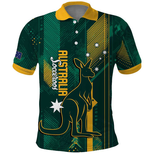 Australia Socceroos 2026 Custom Polo Shirt Go Aussie Kangaroo National Color