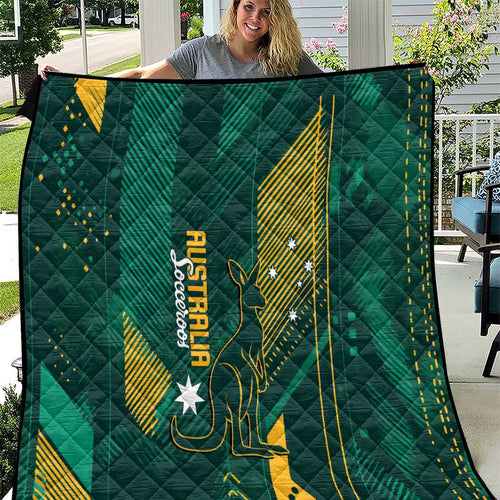 Australia Socceroos 2026 Custom Quilt Go Aussie Kangaroo National Color