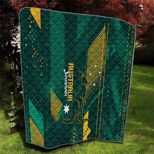 Australia Socceroos 2026 Custom Quilt Go Aussie Kangaroo National Color
