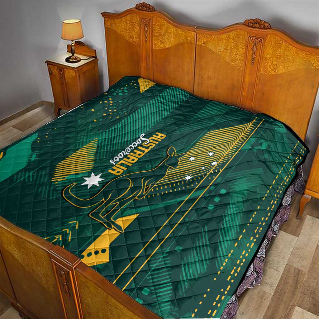 Australia Socceroos 2026 Custom Quilt Go Aussie Kangaroo National Color