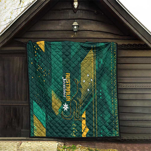 Australia Socceroos 2026 Custom Quilt Go Aussie Kangaroo National Color