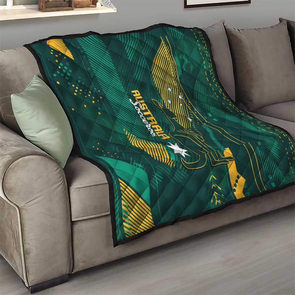 Australia Socceroos 2026 Custom Quilt Go Aussie Kangaroo National Color