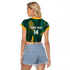 Australia Socceroos 2026 Custom Raglan Cropped T Shirt Go Aussie Kangaroo National Color