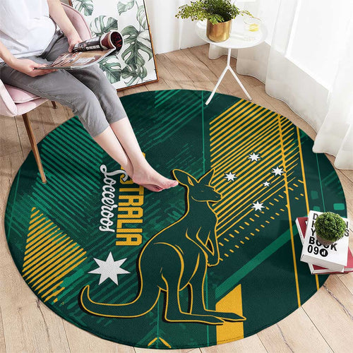 Australia Socceroos 2026 Custom Round Carpet Go Aussie Kangaroo National Color