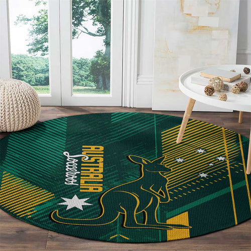 Australia Socceroos 2026 Custom Round Carpet Go Aussie Kangaroo National Color