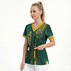 Australia Socceroos 2026 Custom Scrub Top Go Aussie Kangaroo National Color