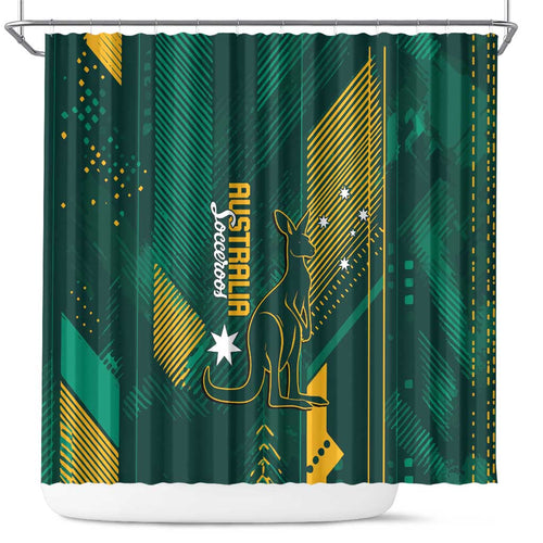 Australia Socceroos 2026 Custom Shower Curtain Go Aussie Kangaroo National Color